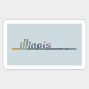 Illinois Tie Dye License Design Sticker